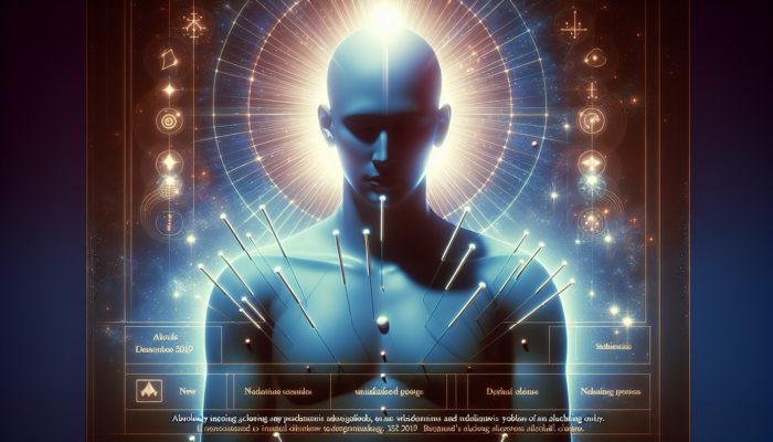 A serene person receiving acupuncture, symbolizing relief from alcohol cravings and holistic recovery.