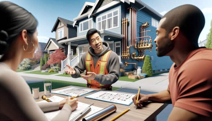 A qualified gas line installer assessing a home’s layout in Kitsilano, ensuring a safe, code-compliant natural gas system.